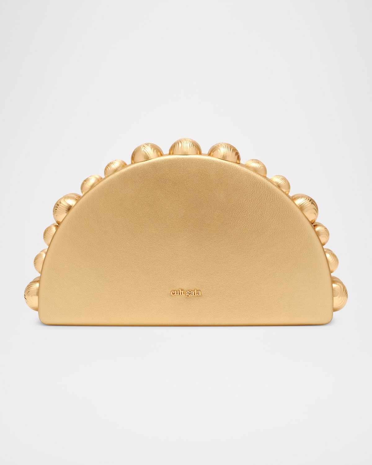 Cult Gaia Gili Crescent Metallic Leather Clutch BAg