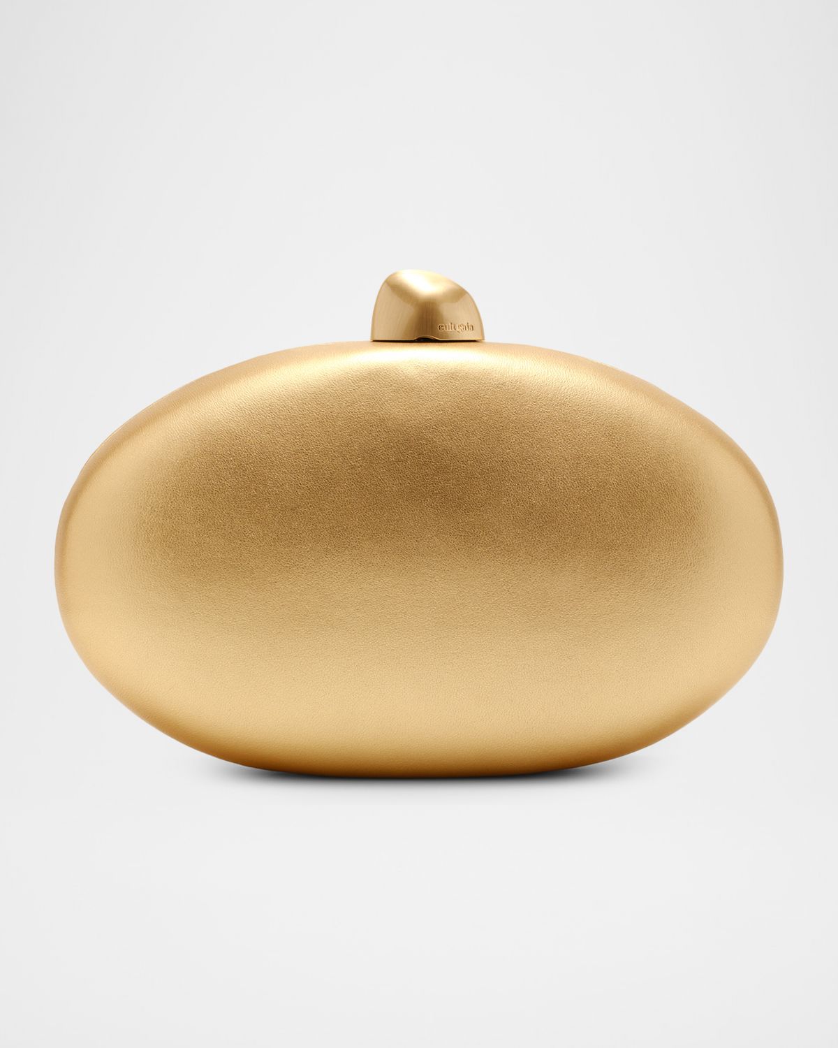 Cult Gaia Eviana Metallic Leather Oval Clutch Bag