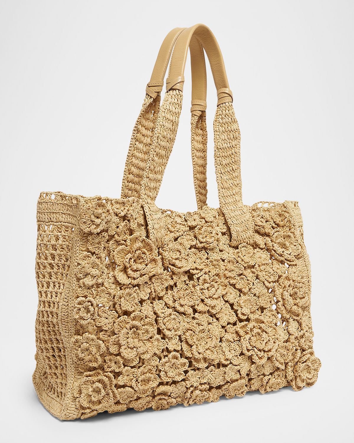 Chloe Summer Banana Small Floral Raffia Tote Bag | Thumbnail 4 Chloe Summer Banana Small Floral Raffia Tote Bag | Thumbnail 4