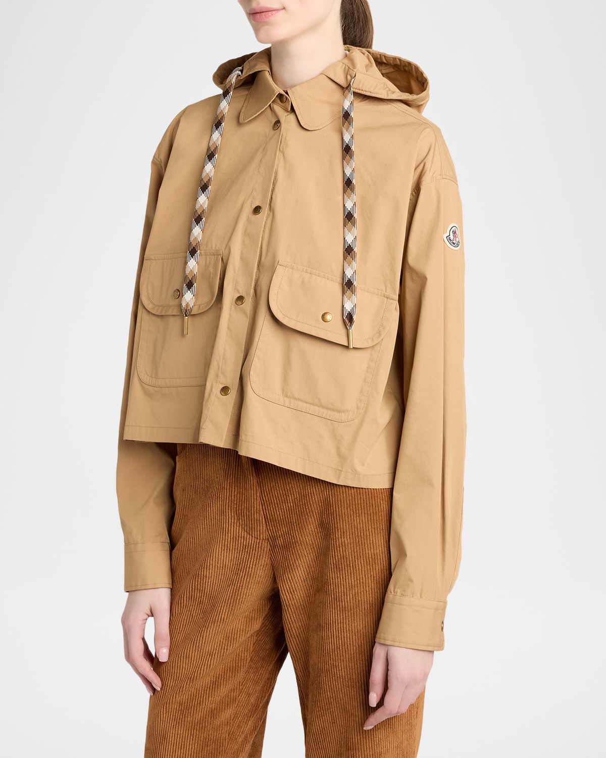 Moncler Cotton Blend Hooded Shirt Jacket | Thumbnail 4 Moncler Cotton Blend Hooded Shirt Jacket | Thumbnail 4