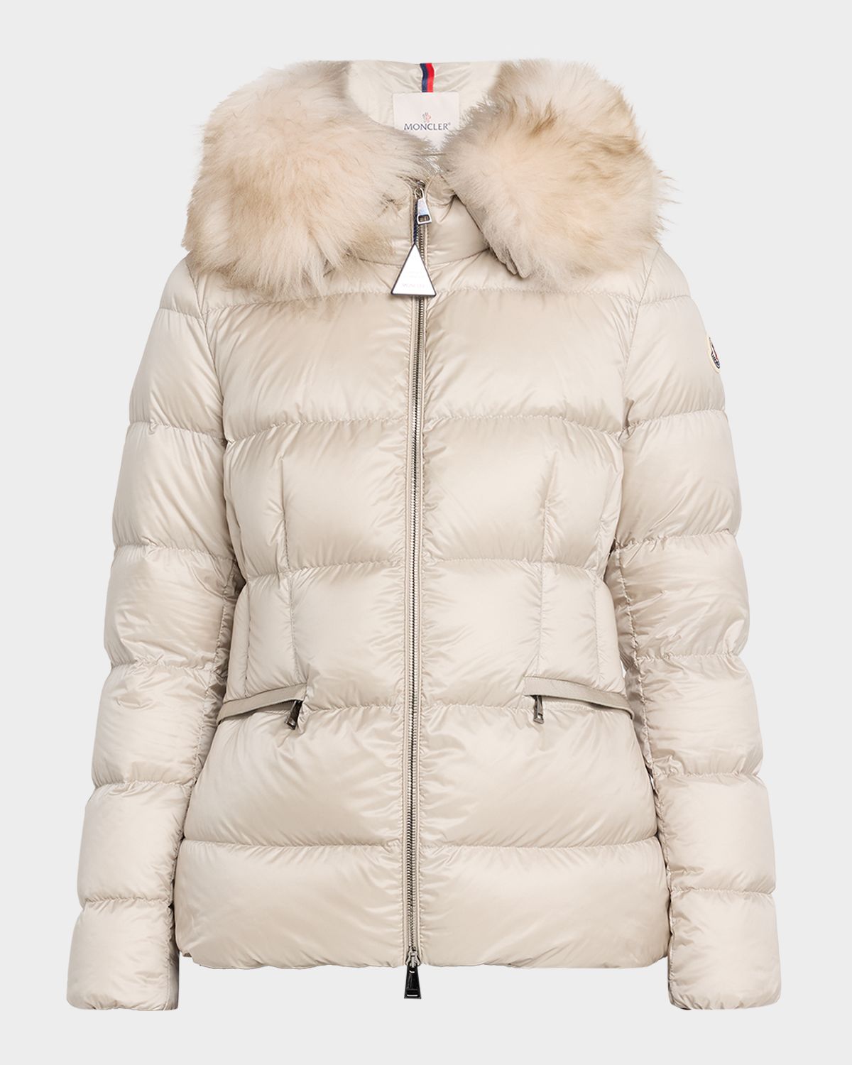 Moncler Boed Hooded Shearling-Trim Down Jacket