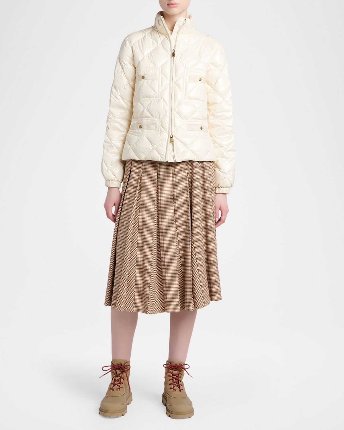 Moncler Check Pleated Wool Midi Skirt | Thumbnail 2 Moncler Check Pleated Wool Midi Skirt | Thumbnail 2