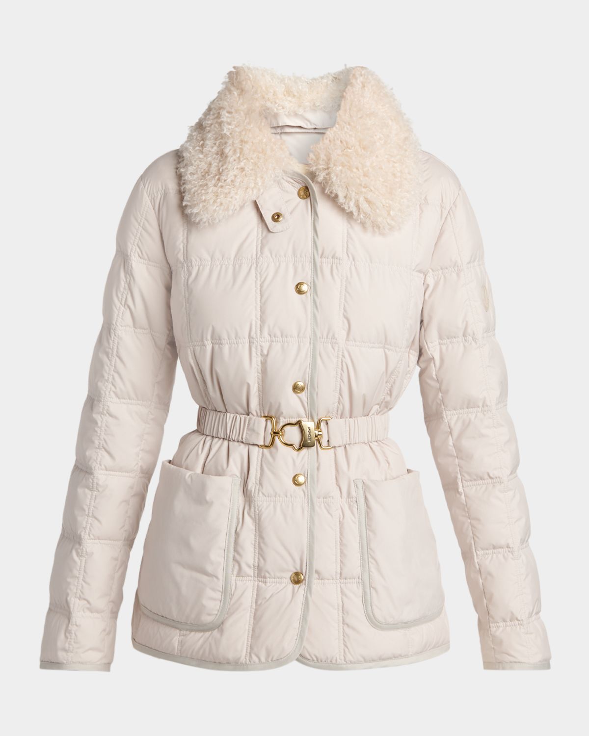 Moncler Cygnes Belted Short Down Jacket - Women's Clothing