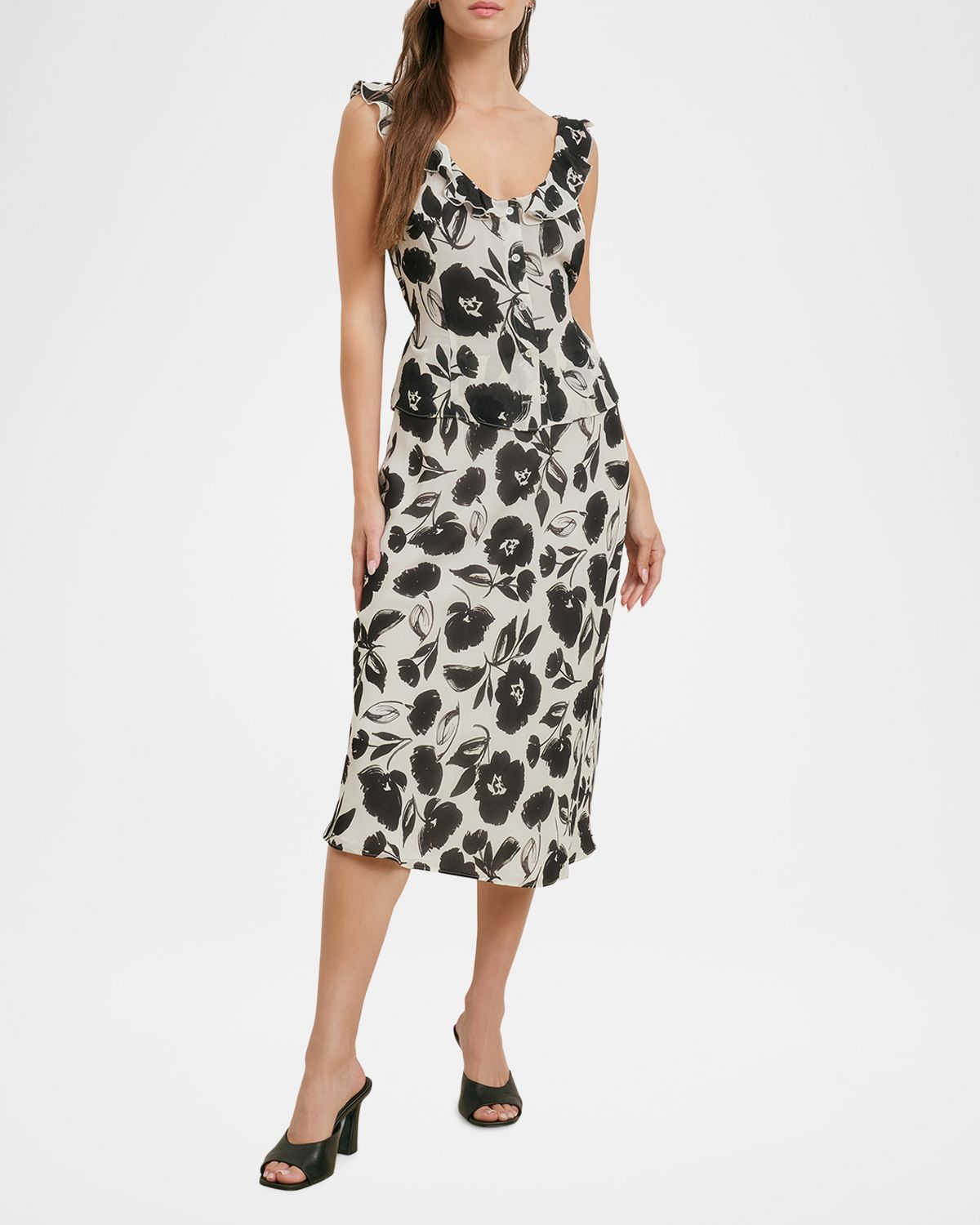 Favorite Daughter The Love Note Ruffled Sleeveless Georgette Top | Thumbnail 2