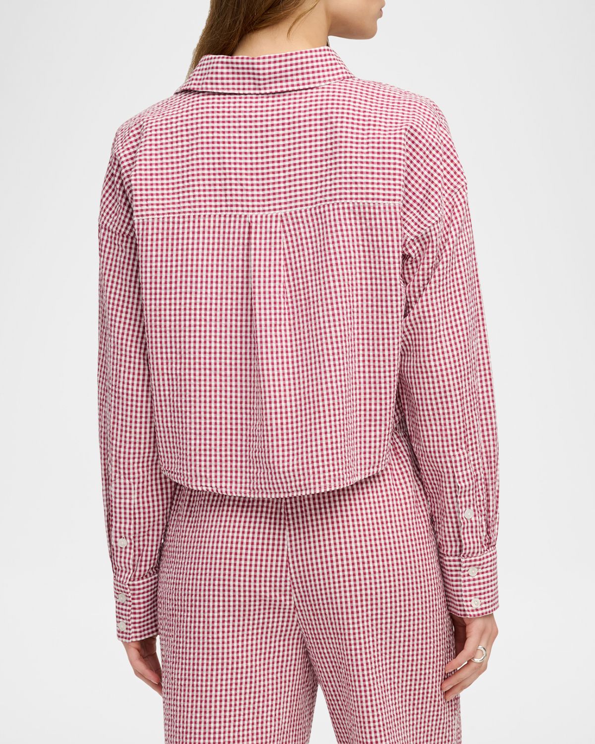 Favorite Daughter The Crop Ex-Boyfriend Gingham Shirt | Thumbnail 3