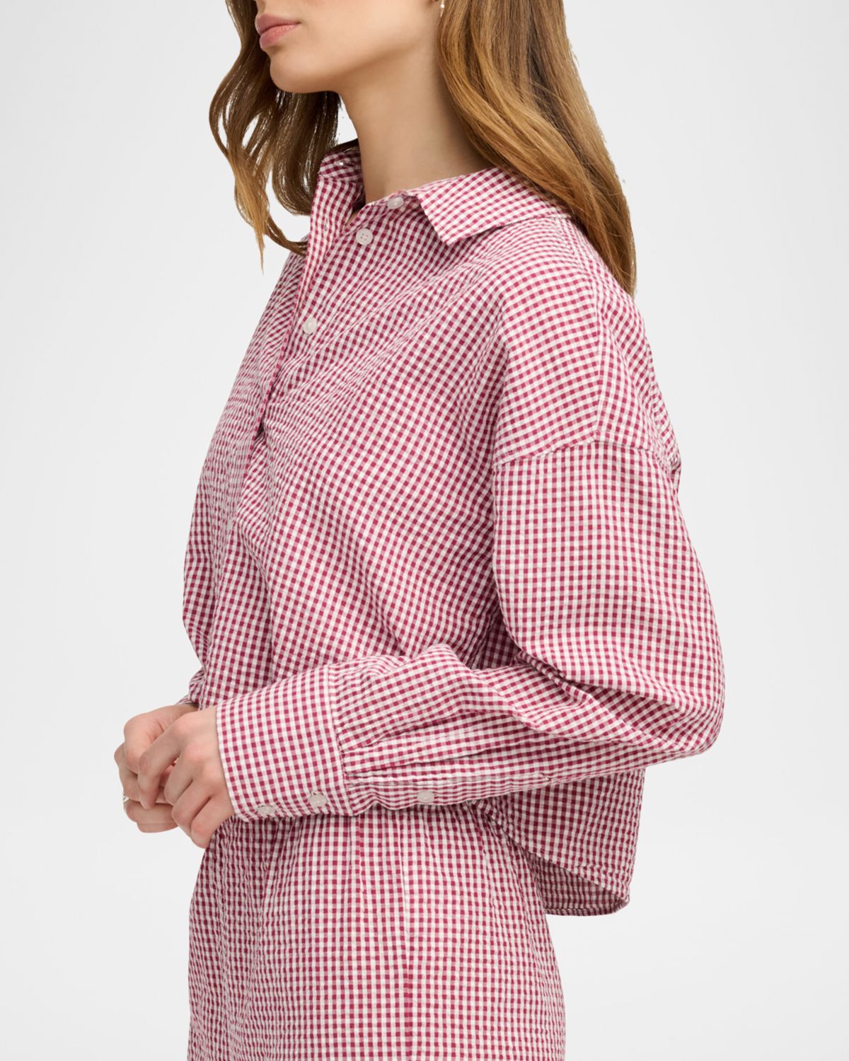 Favorite Daughter The Crop Ex-Boyfriend Gingham Shirt | Thumbnail 4