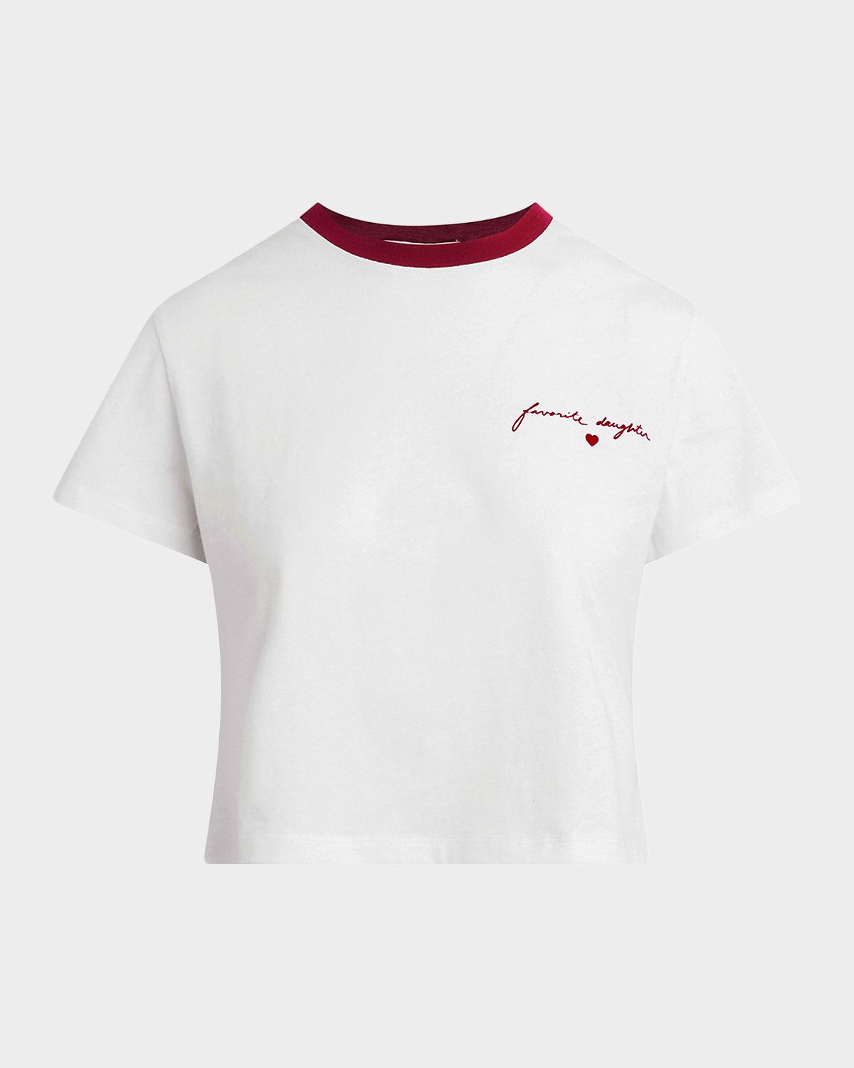 Favorite Daughter The Cropped Signature Chest Logo Tee