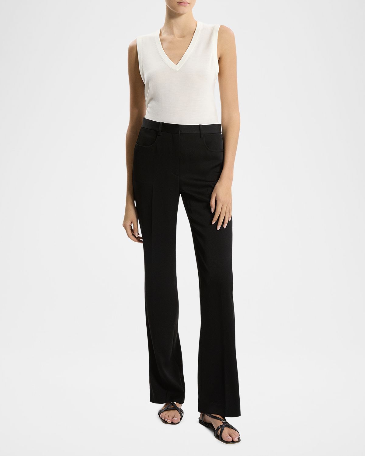 Theory Slim-Straight Satin Pants | Thumbnail 5 Theory Slim-Straight Satin Pants | Thumbnail 5