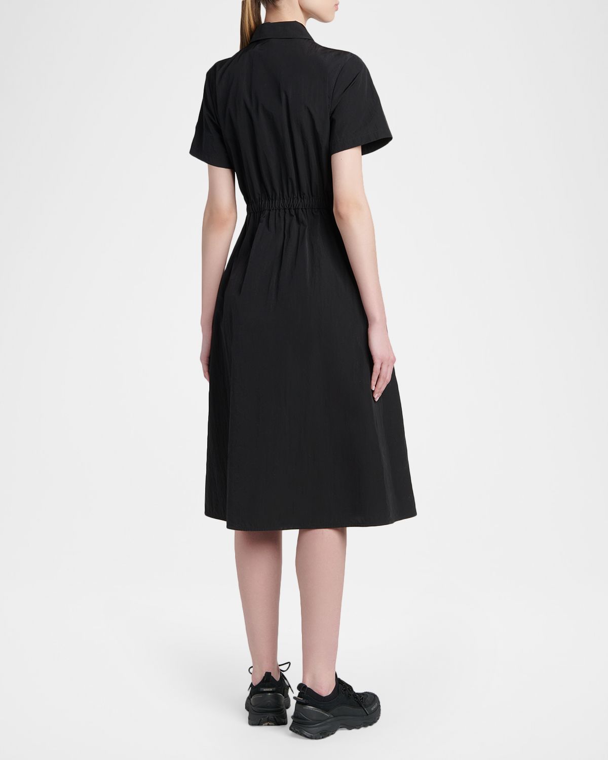 Moncler Short-Sleeve Nylon Midi Dress | Thumbnail 3 Moncler Short-Sleeve Nylon Midi Dress | Thumbnail 3