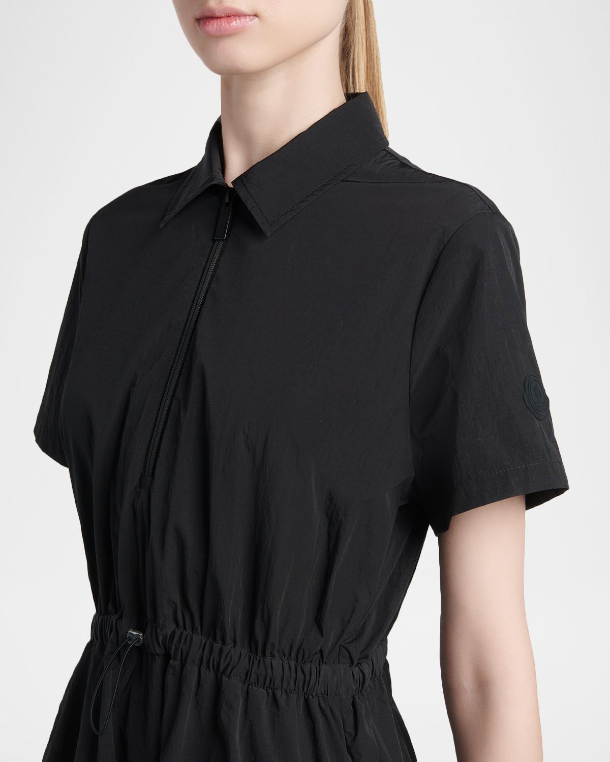 Moncler Short-Sleeve Nylon Midi Dress | Thumbnail 5 Moncler Short-Sleeve Nylon Midi Dress | Thumbnail 5