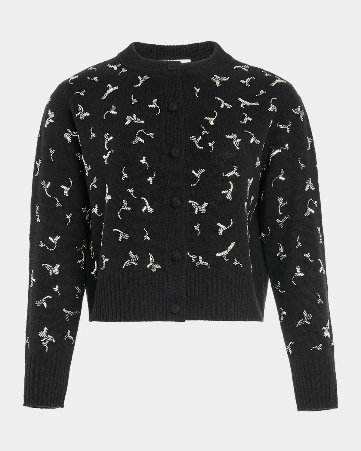 Vaughn Beaded Wool Crewneck Sweater