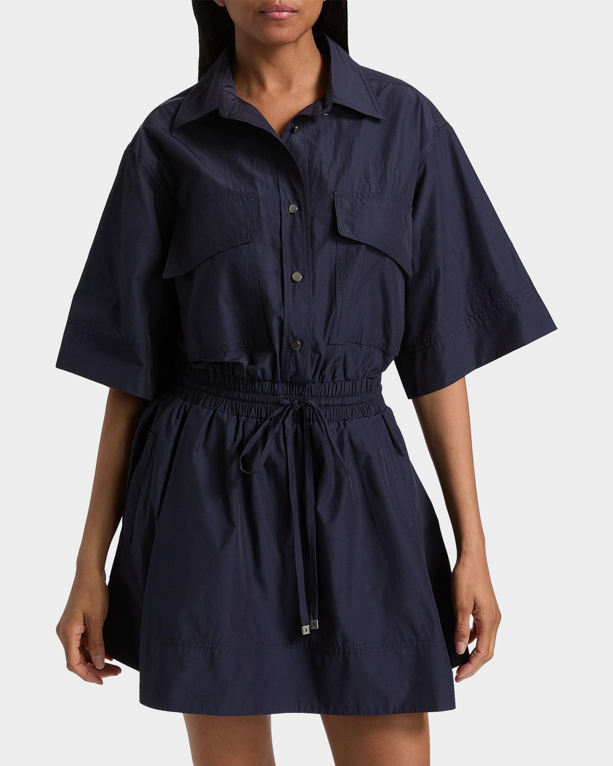 Derek Lam 10 Crosby Sabrina Cotton-Poplin Drawstring Mini Dress | Thumbnail 4 Derek Lam 10 Crosby Sabrina Cotton-Poplin Drawstring Mini Dress | Thumbnail 4