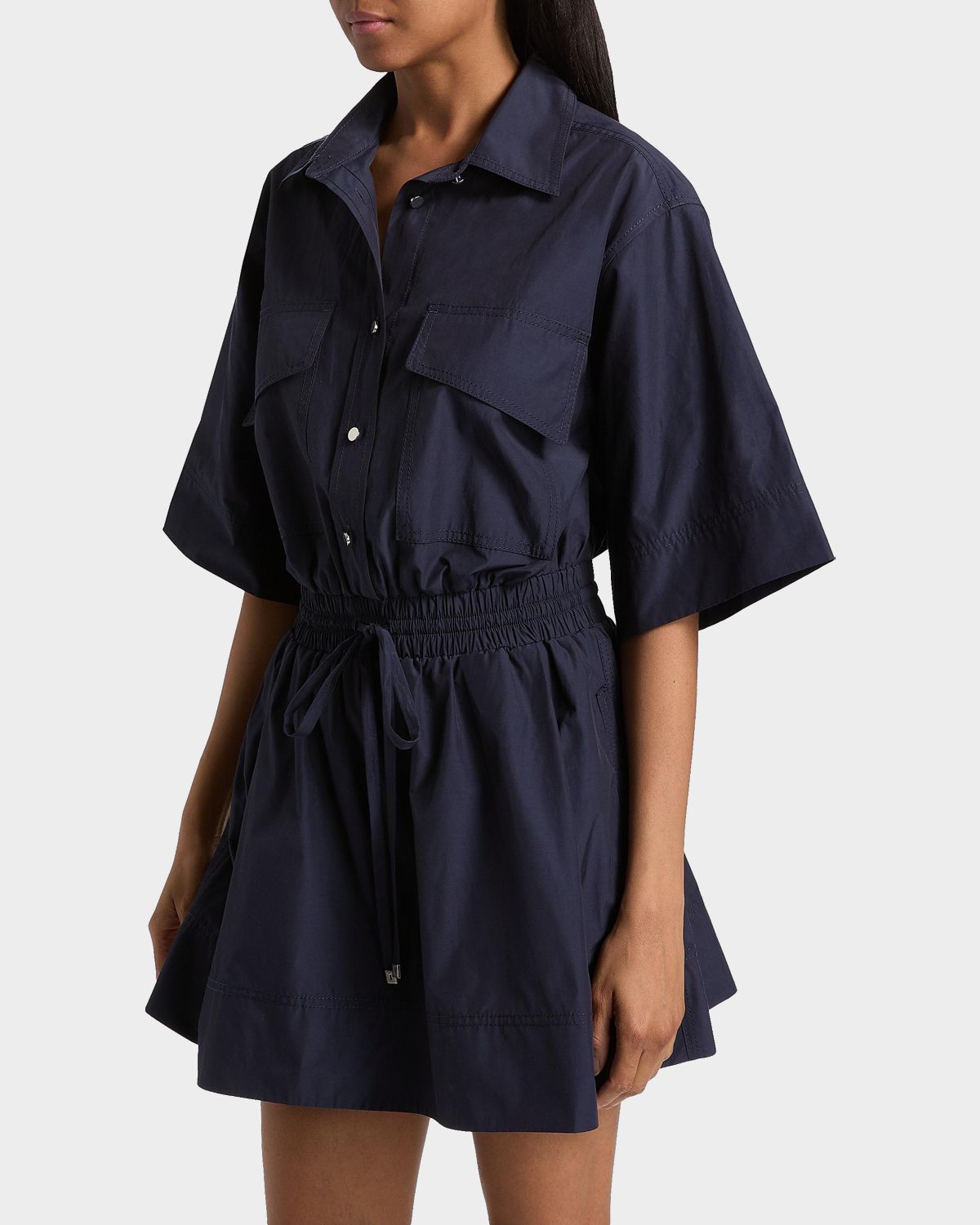 Derek Lam 10 Crosby Sabrina Cotton-Poplin Drawstring Mini Dress | Thumbnail 6 Derek Lam 10 Crosby Sabrina Cotton-Poplin Drawstring Mini Dress | Thumbnail 6