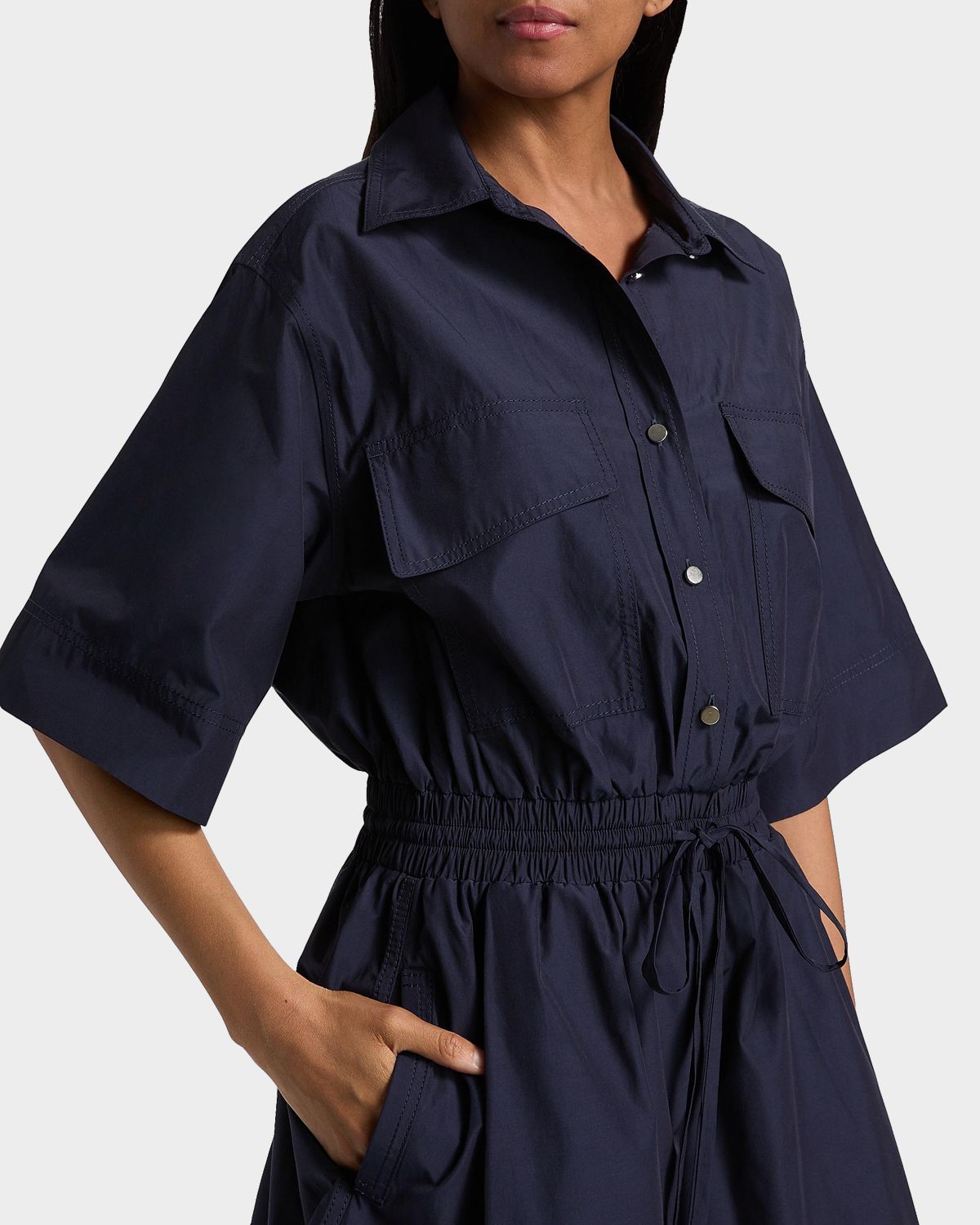 Derek Lam 10 Crosby Sabrina Cotton-Poplin Drawstring Mini Dress | Thumbnail 5 Derek Lam 10 Crosby Sabrina Cotton-Poplin Drawstring Mini Dress | Thumbnail 5