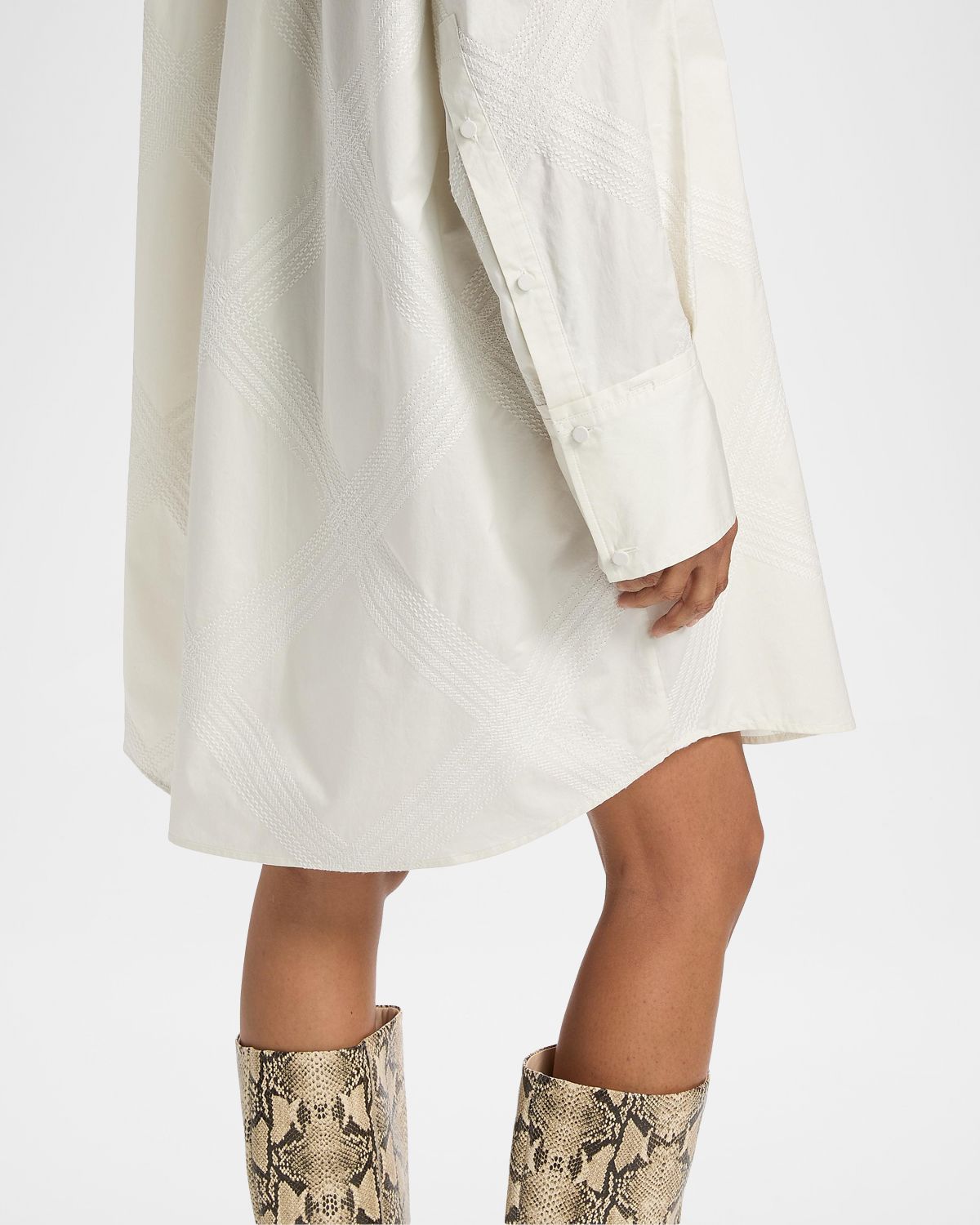 Derek Lam 10 Crosby Piper Embroidered Cotton-Blend Mini Shirtdress | Thumbnail 5 Derek Lam 10 Crosby Piper Embroidered Cotton-Blend Mini Shirtdress | Thumbnail 5
