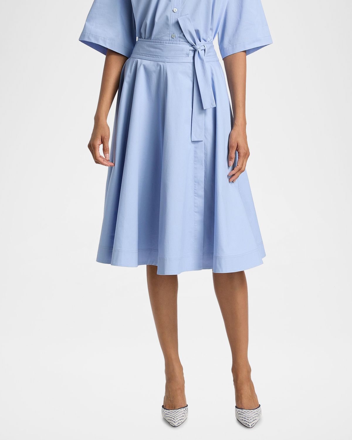 Derek Lam 10 Crosby Sage Cotton-Twill Wrap Skirt | Thumbnail 4 Derek Lam 10 Crosby Sage Cotton-Twill Wrap Skirt | Thumbnail 4