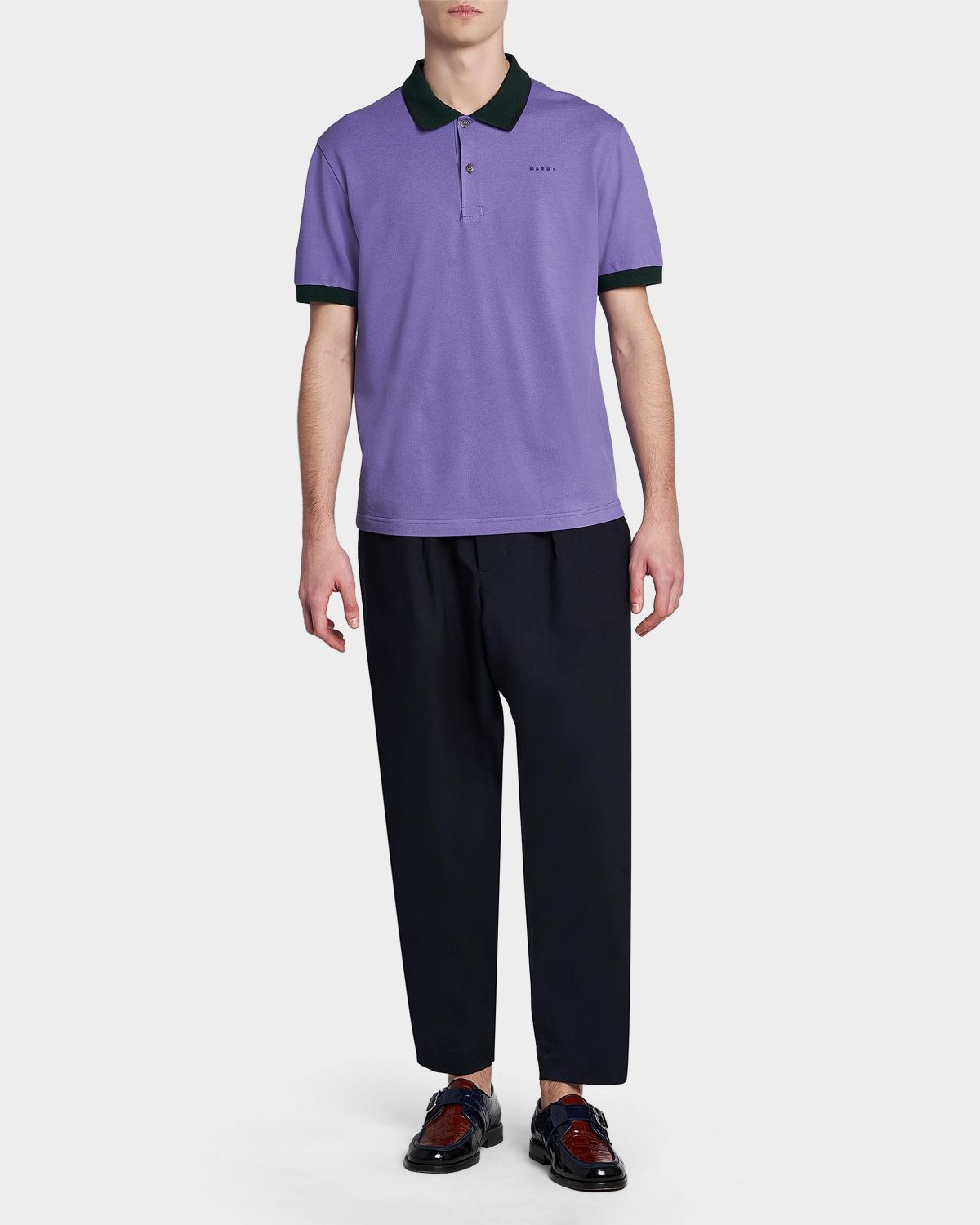 Marni Men 's Short-Sleeve Cotton Pique Polo Shirt | Thumbnail 5 Marni Men 's Short-Sleeve Cotton Pique Polo Shirt | Thumbnail 5