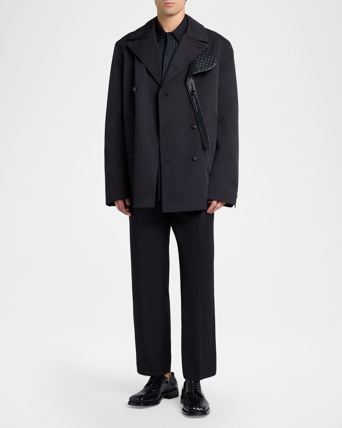 Bottega Veneta Men 's Nylon and Cotton Technical Short Coat | Thumbnail 5 Bottega Veneta Men 's Nylon and Cotton Technical Short Coat | Thumbnail 5