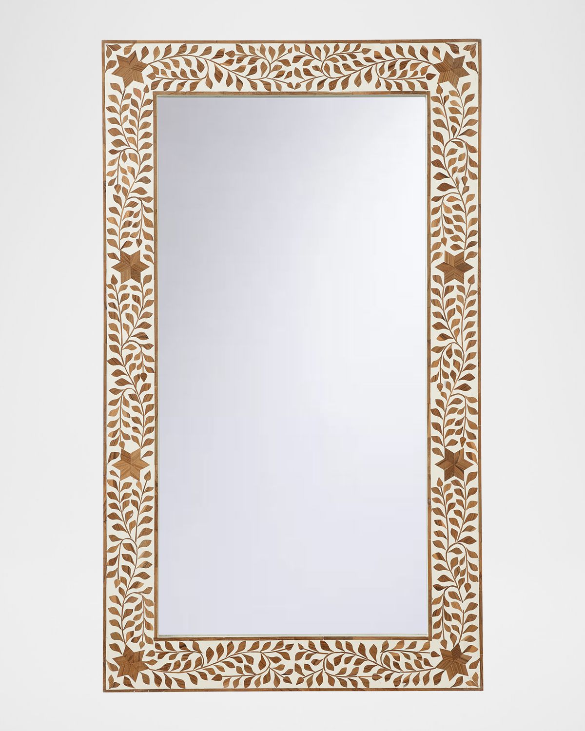 Chelsea House Zara 48" Bone & Wood Wall Mirror | Thumbnail 4
