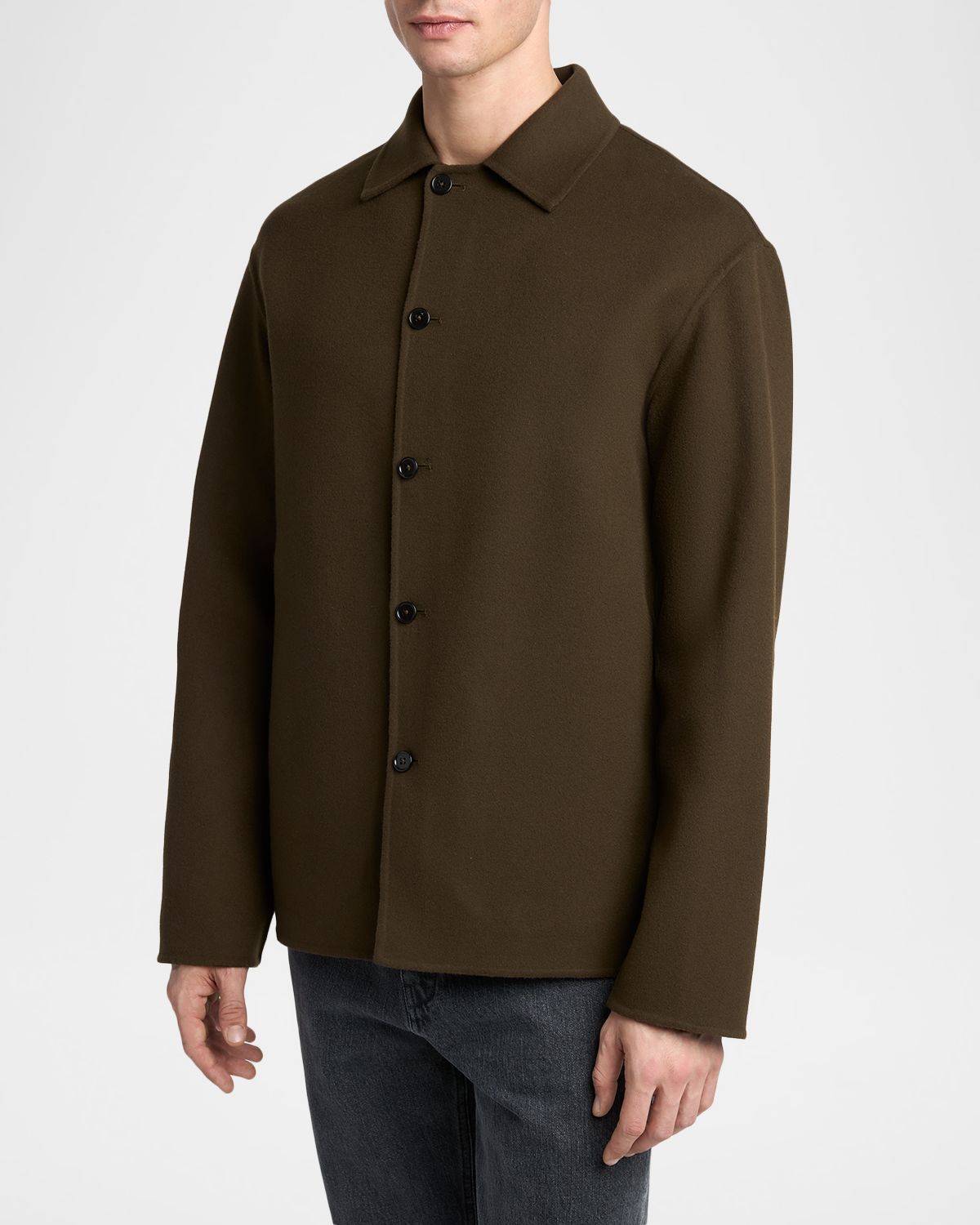 Jil Sander Men 's Wool and Cashmere Shirt Jacket | Thumbnail 4 Jil Sander Men 's Wool and Cashmere Shirt Jacket | Thumbnail 4