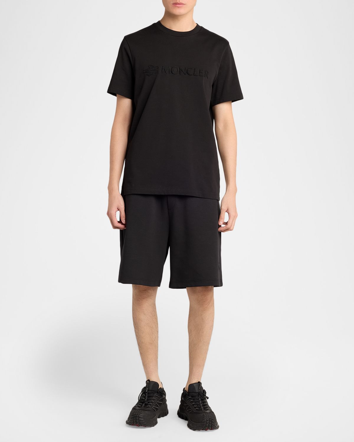 Moncler Men 's Tonal Terry-Logo Crewneck T-Shirt | Thumbnail 2 Moncler Men 's Tonal Terry-Logo Crewneck T-Shirt | Thumbnail 2