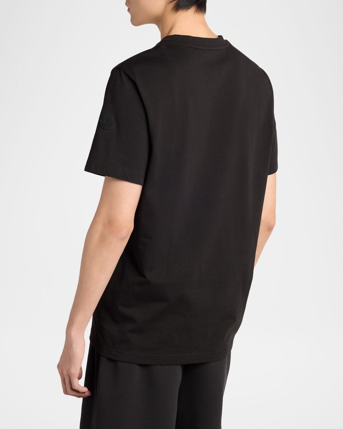 Moncler Men 's Tonal Terry-Logo Crewneck T-Shirt | Thumbnail 3 Moncler Men 's Tonal Terry-Logo Crewneck T-Shirt | Thumbnail 3