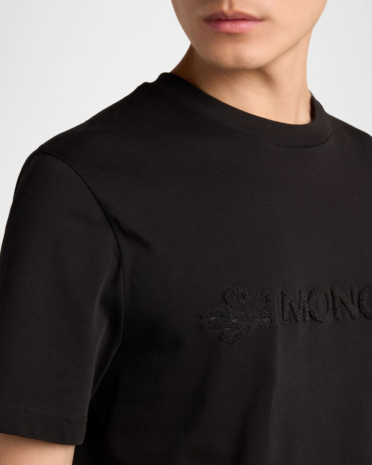 Moncler Men 's Tonal Terry-Logo Crewneck T-Shirt | Thumbnail 5 Moncler Men 's Tonal Terry-Logo Crewneck T-Shirt | Thumbnail 5