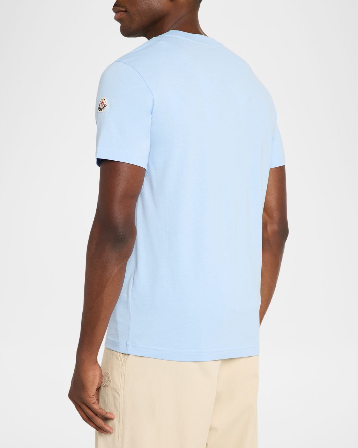 Moncler Men 's Crewneck Monogram Cotton Jersey T-Shirt | Thumbnail 3 Moncler Men 's Crewneck Monogram Cotton Jersey T-Shirt | Thumbnail 3