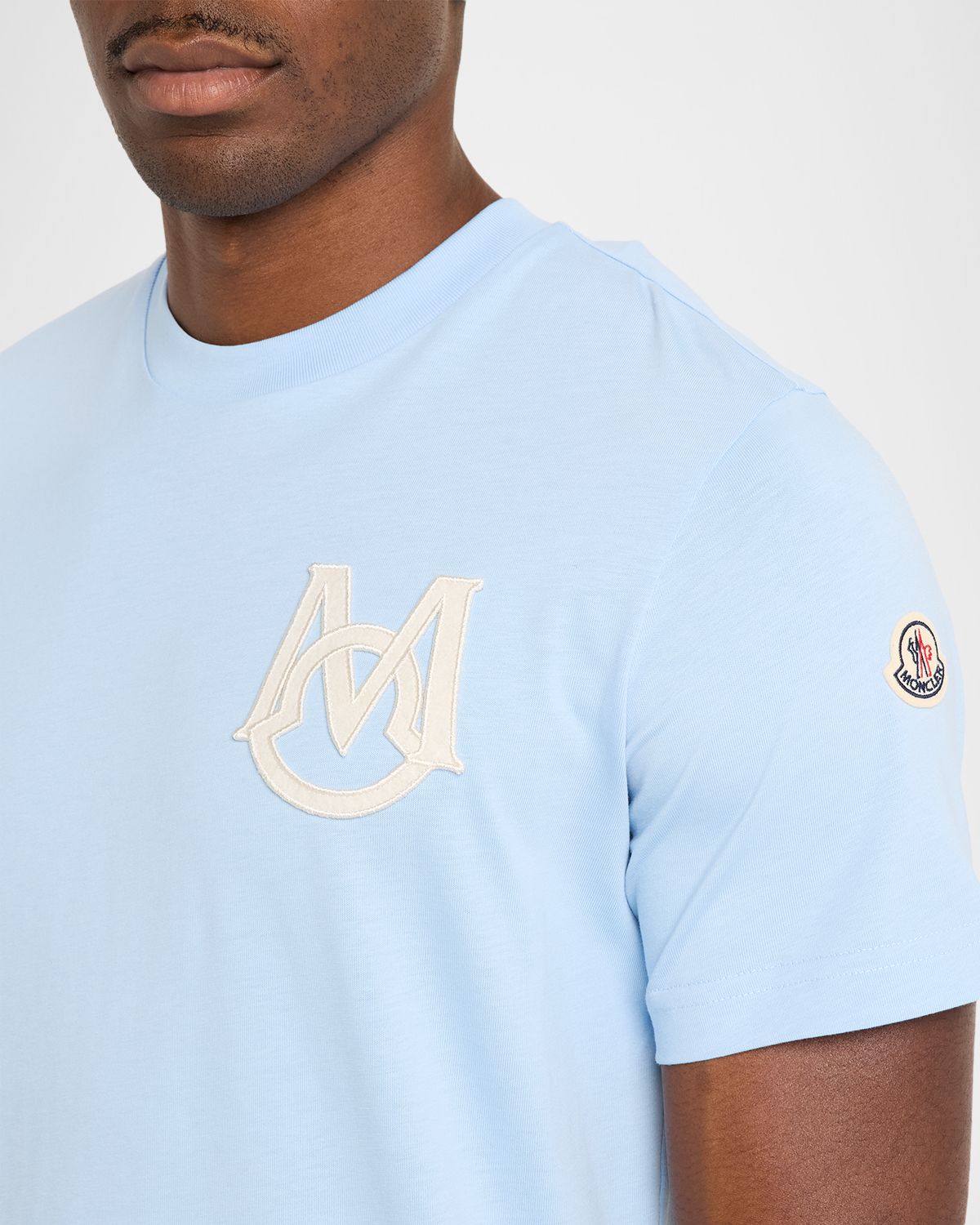 Moncler Men 's Crewneck Monogram Cotton Jersey T-Shirt | Thumbnail 5 Moncler Men 's Crewneck Monogram Cotton Jersey T-Shirt | Thumbnail 5