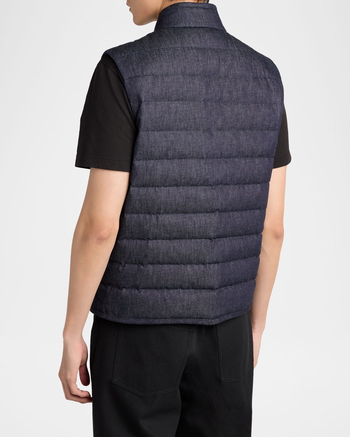 Moncler Men 's Liorane Denim Down Vest | Thumbnail 3 Moncler Men 's Liorane Denim Down Vest | Thumbnail 3