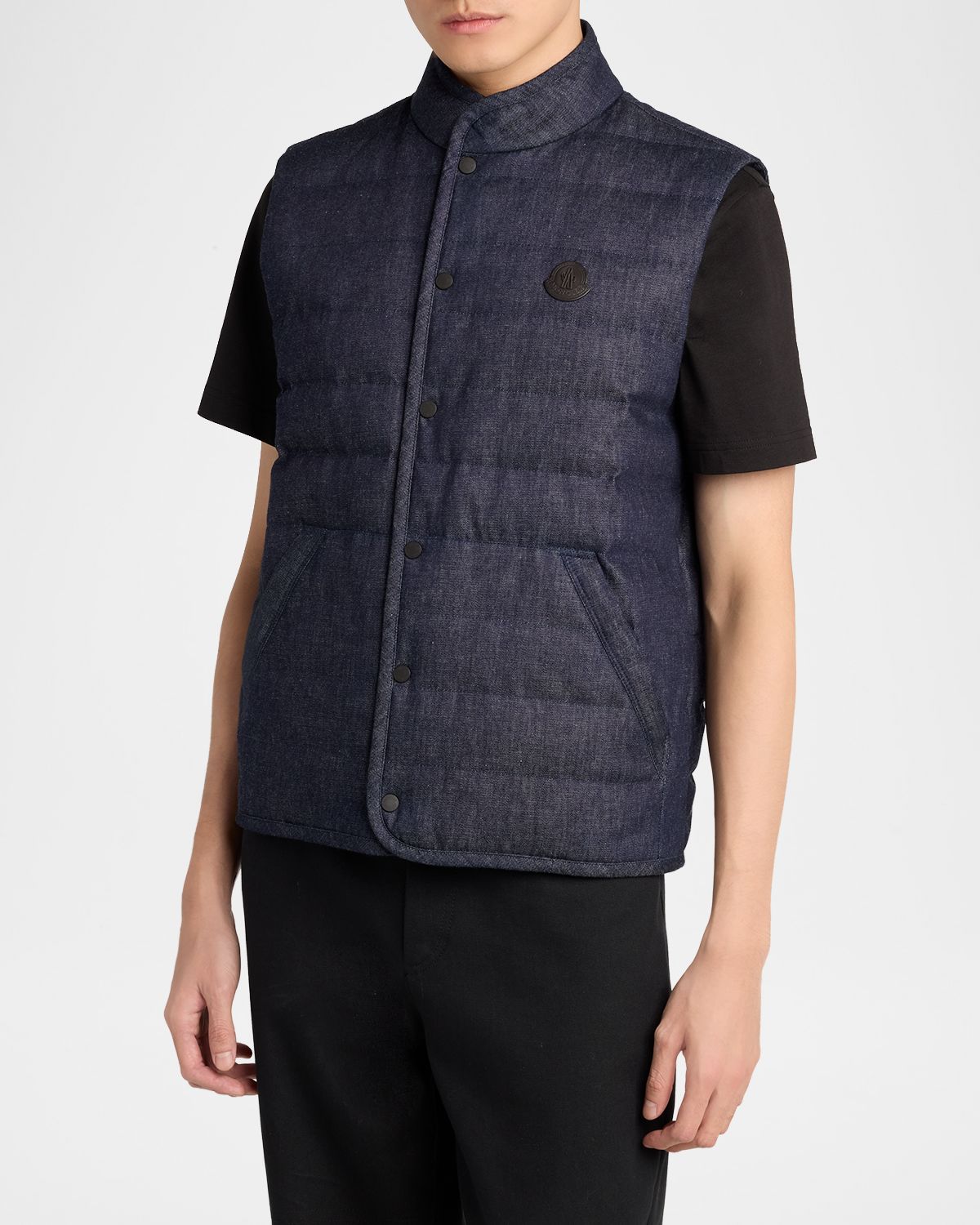 Moncler Men 's Liorane Denim Down Vest | Thumbnail 4 Moncler Men 's Liorane Denim Down Vest | Thumbnail 4