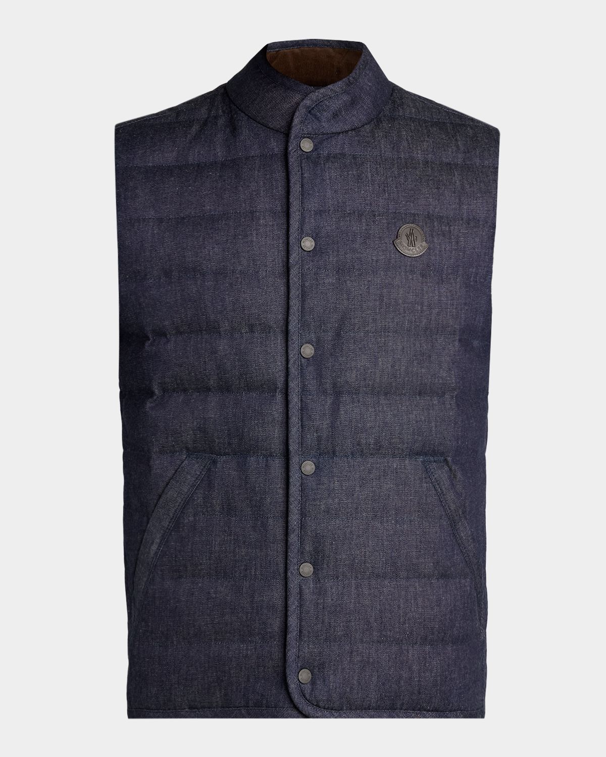 Moncler Men 's Liorane Denim Down Vest