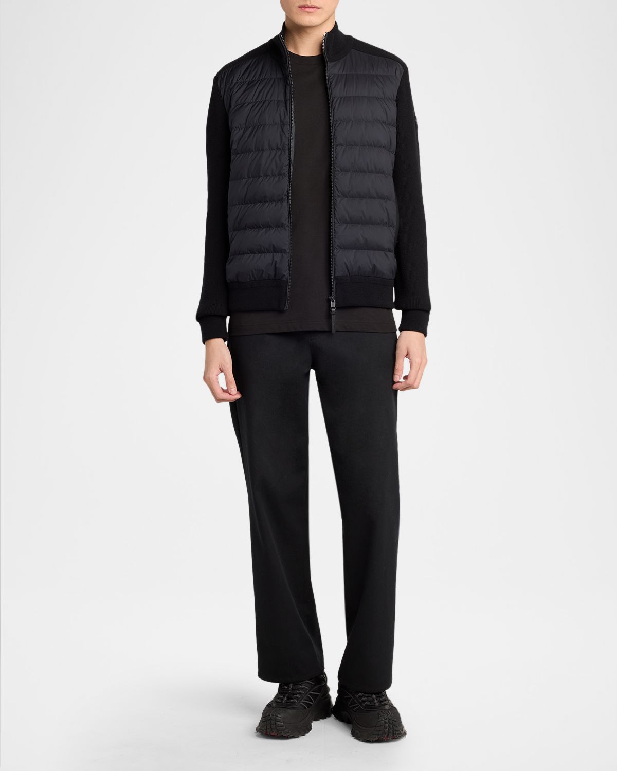 Moncler Men 's Padded Crêpe Cotton Full-Zip Cardigan