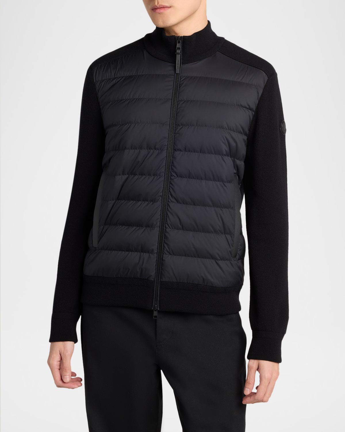 Moncler Men 's Padded Crêpe Cotton Full-Zip Cardigan | Thumbnail 4 Moncler Men 's Padded Crêpe Cotton Full-Zip Cardigan | Thumbnail 4