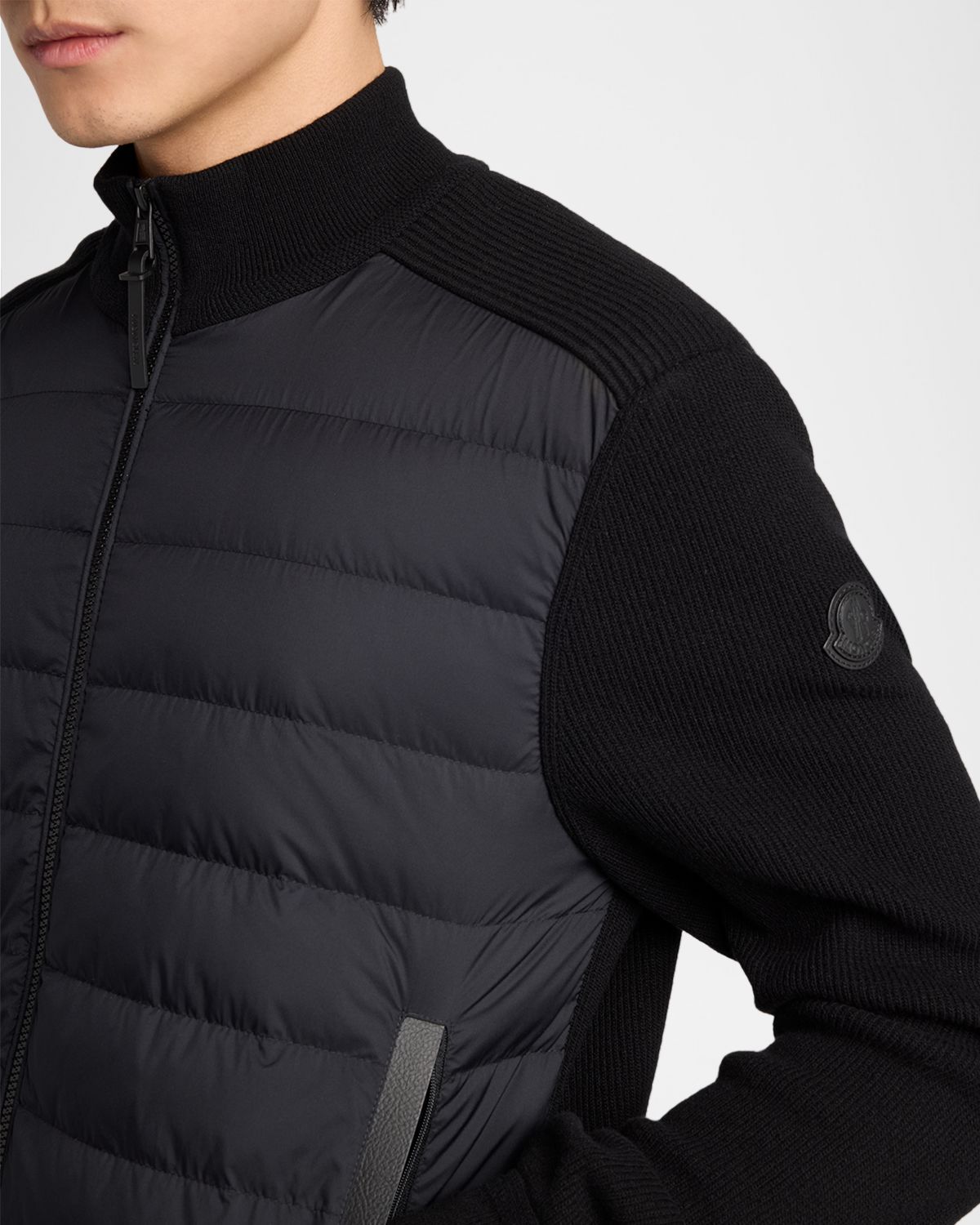 Moncler Men 's Padded Crêpe Cotton Full-Zip Cardigan | Thumbnail 5 Moncler Men 's Padded Crêpe Cotton Full-Zip Cardigan | Thumbnail 5