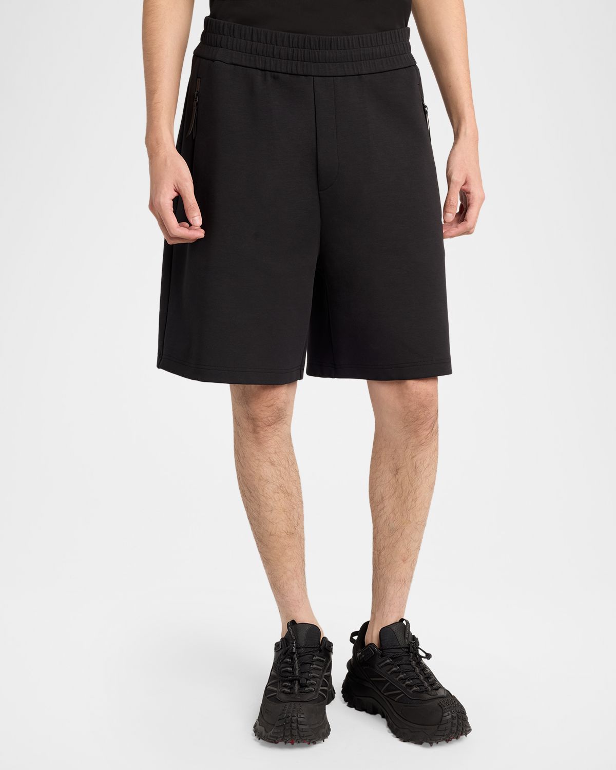 Moncler Men 's Wide-Leg Stretch Cotton Shorts | Thumbnail 4 Moncler Men 's Wide-Leg Stretch Cotton Shorts | Thumbnail 4