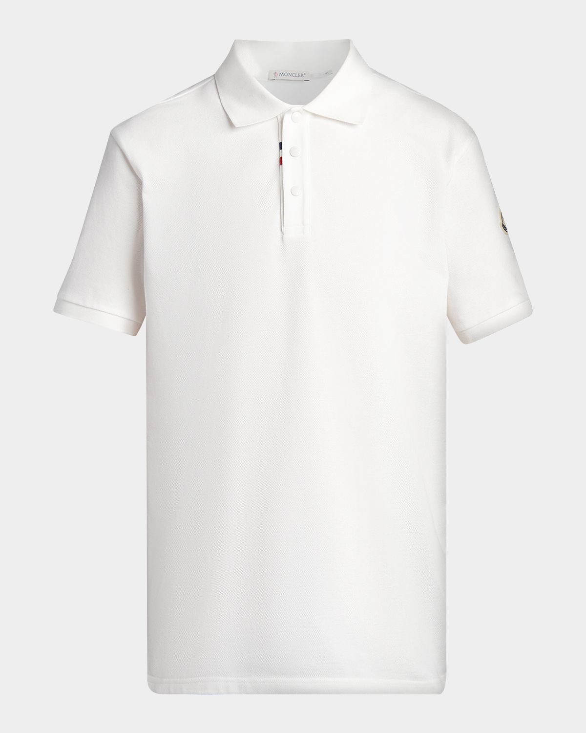 Moncler Men 's Tricolor-Placket Pique Polo Shirt | Image 1 Moncler Men 's Tricolor-Placket Pique Polo Shirt | Image 1