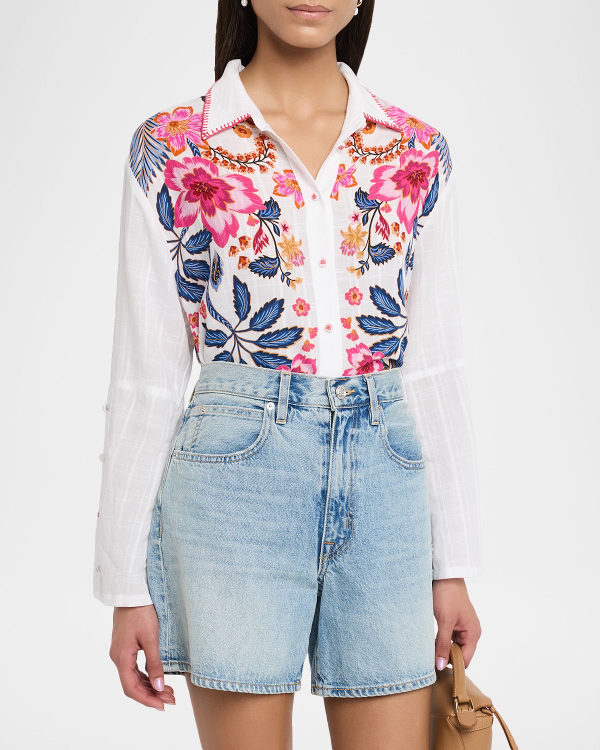 Johnny Was Floral Button-Down Shirt | Thumbnail 4