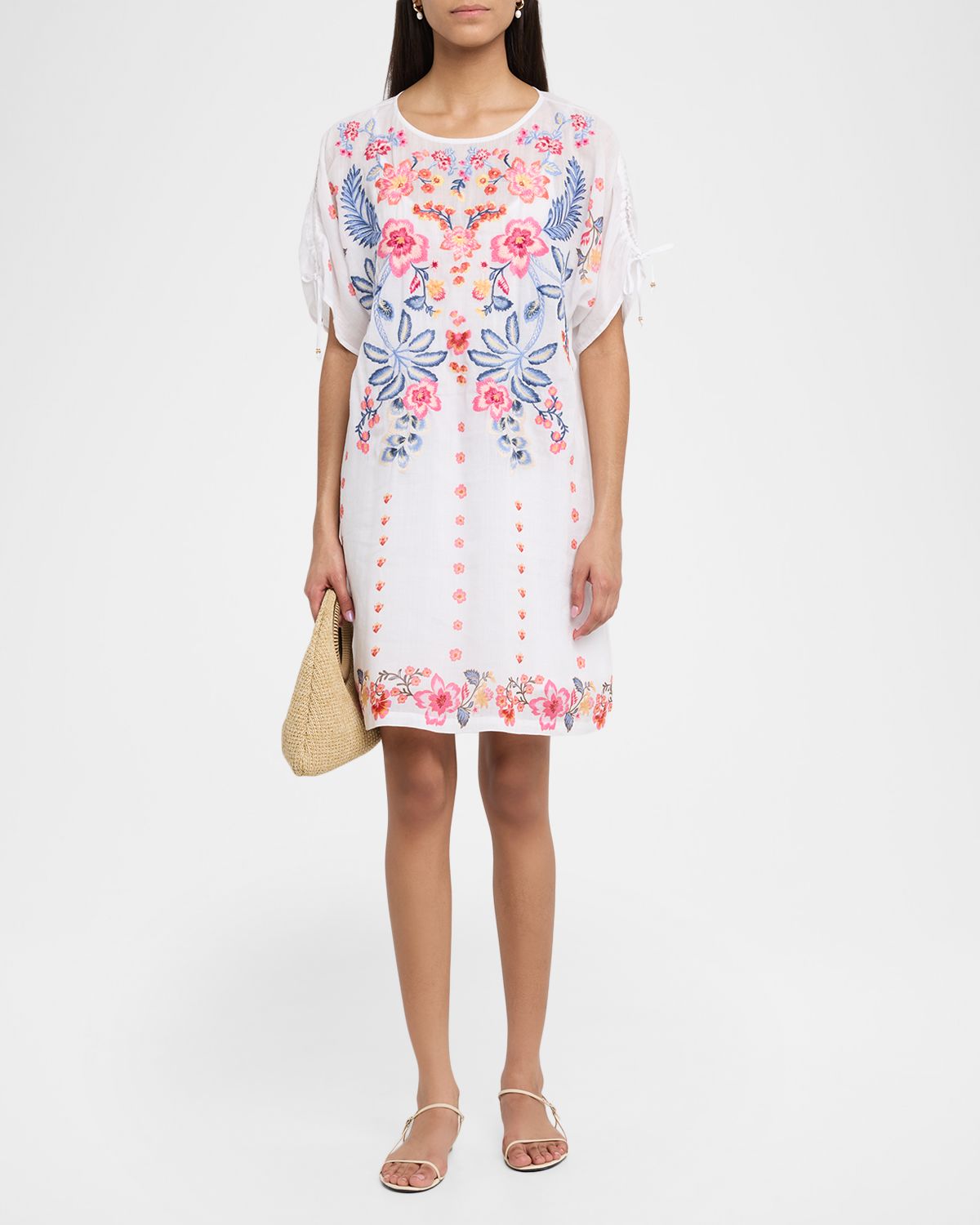 Johnny Was Embroidered Split-Sleeve Mini Dress | Thumbnail 2