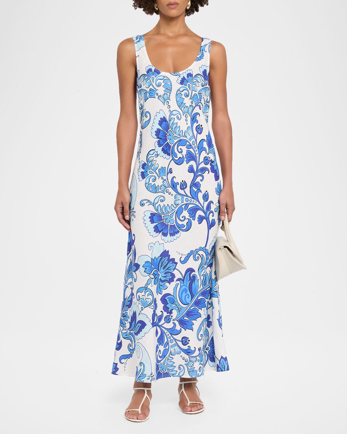 Johnny Was Floral Bias-Cut Linen Tank Dress | Thumbnail 2 Johnny Was Floral Bias-Cut Linen Tank Dress | Thumbnail 2