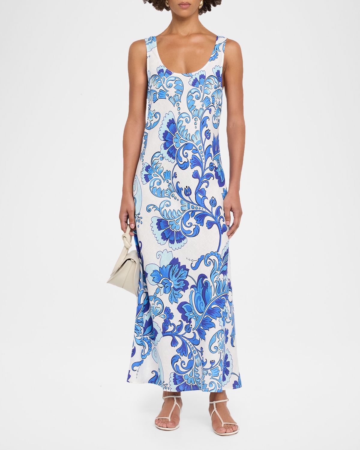 Johnny Was Floral Bias-Cut Linen Tank Dress | Thumbnail 4 Johnny Was Floral Bias-Cut Linen Tank Dress | Thumbnail 4
