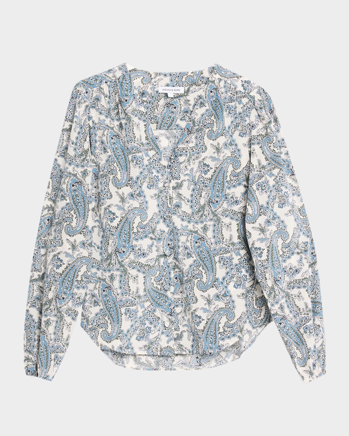 Veronica Beard Farah Paisley Long-Sleeve Blouse