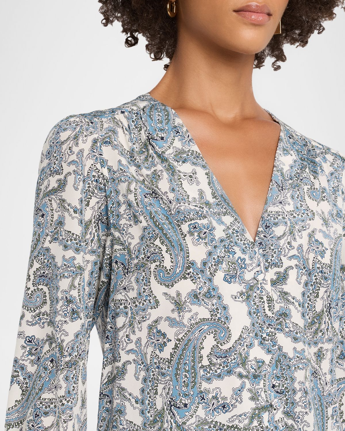 Veronica Beard Farah Paisley Long-Sleeve Blouse | Thumbnail 5 Veronica Beard Farah Paisley Long-Sleeve Blouse | Thumbnail 5