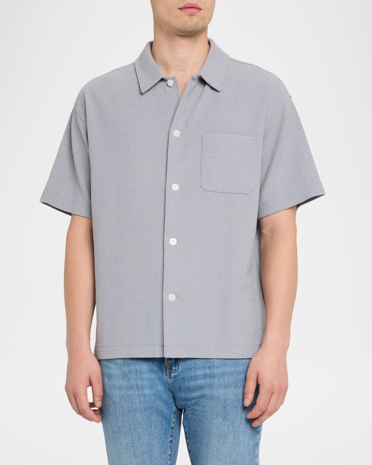 FRAME Men 's Drop Shoulder Cotton-Blend Shirt | Thumbnail 4 FRAME Men 's Drop Shoulder Cotton-Blend Shirt | Thumbnail 4