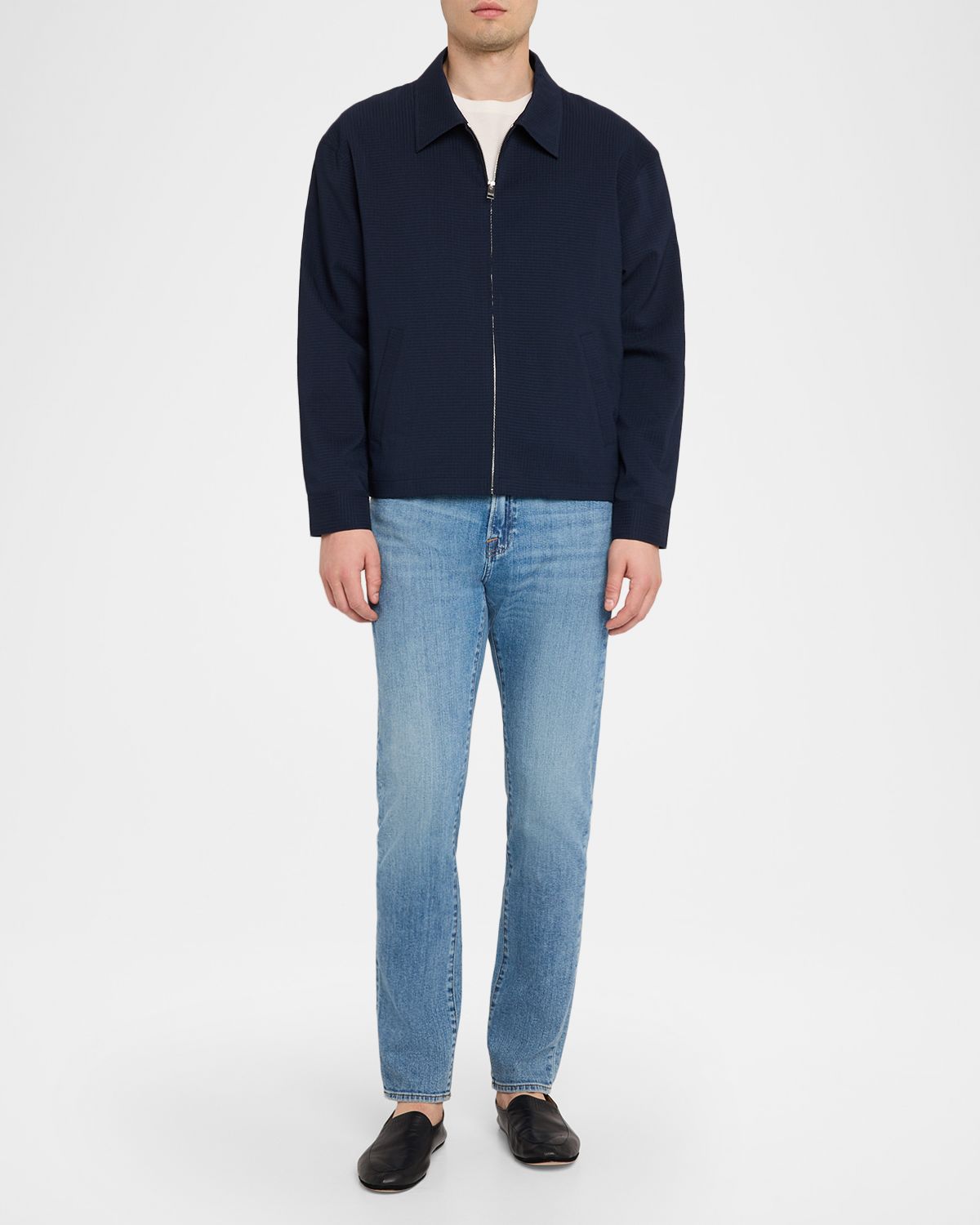 FRAME Men 's Seersucker Blouson Jacket | Thumbnail 2 FRAME Men 's Seersucker Blouson Jacket | Thumbnail 2