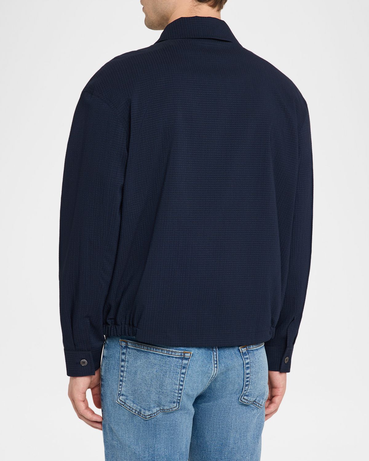 FRAME Men 's Seersucker Blouson Jacket | Thumbnail 3 FRAME Men 's Seersucker Blouson Jacket | Thumbnail 3