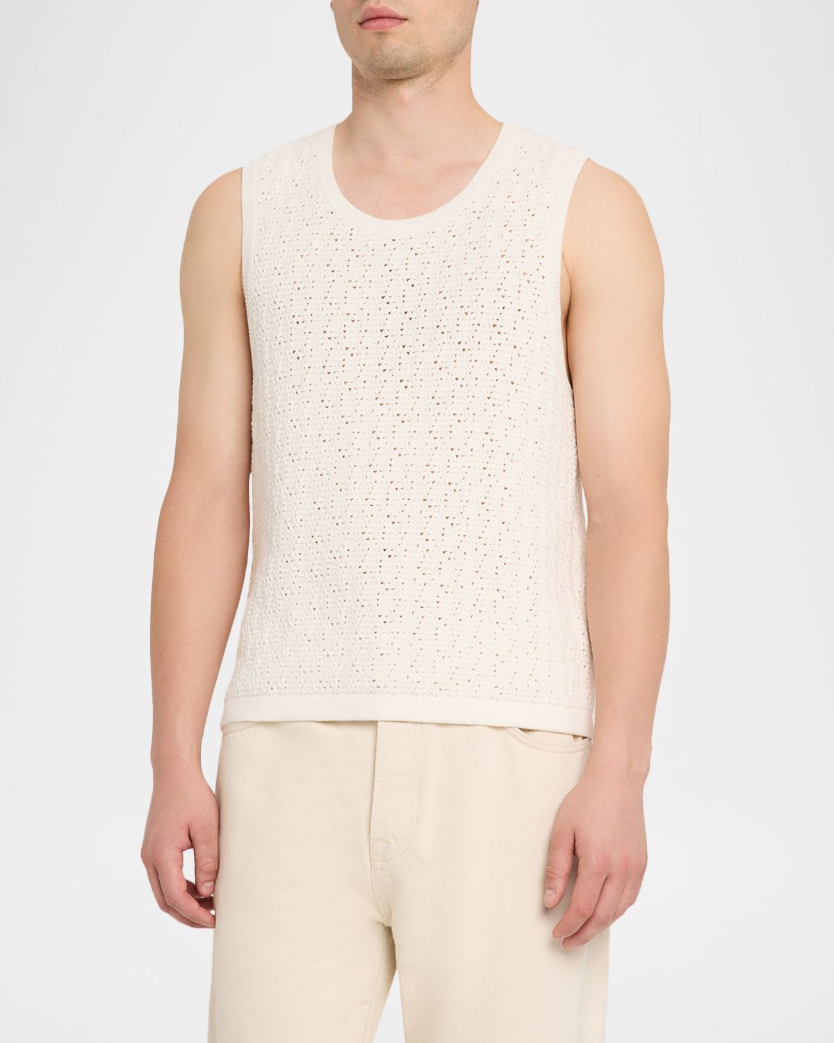 FRAME Men 's Open Knit Cotton-Blend Vest | Thumbnail 4 FRAME Men 's Open Knit Cotton-Blend Vest | Thumbnail 4