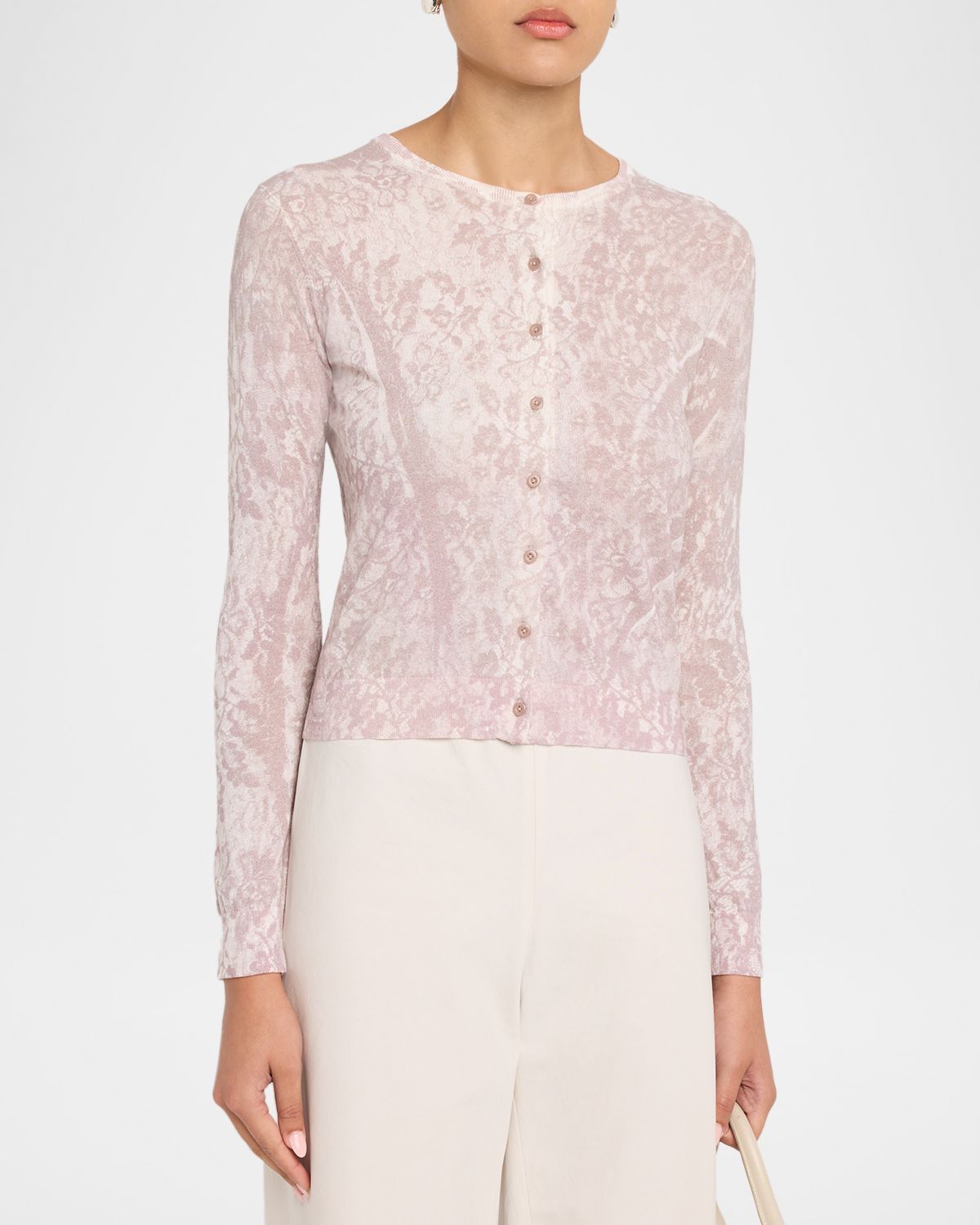 Vince Floral Knit Cardigan | Thumbnail 4 Vince Floral Knit Cardigan | Thumbnail 4