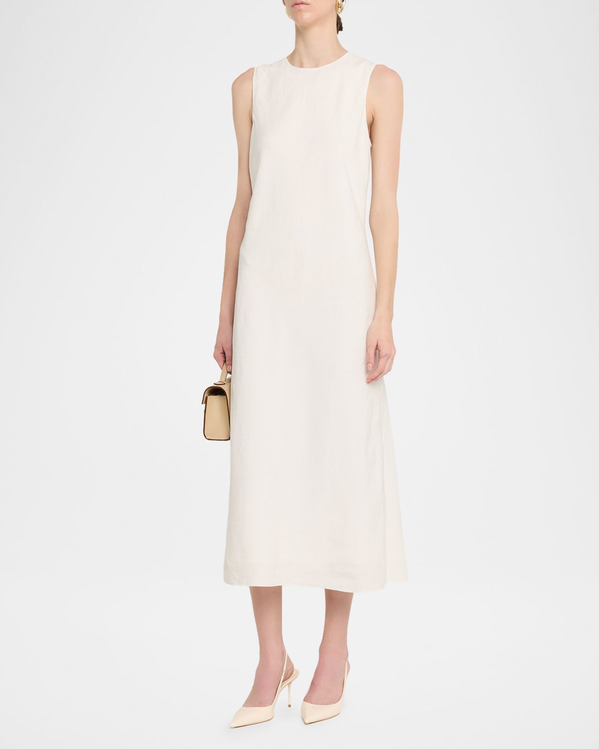 Vince Bias Linen Midi Dress | Thumbnail 4