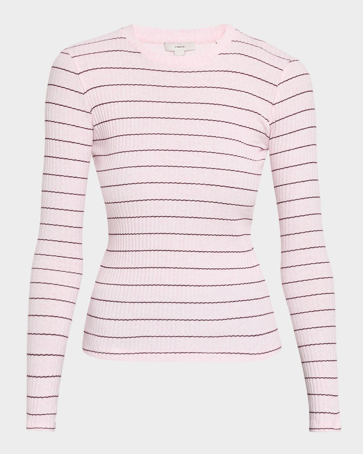Vince Stripe Long-Sleeve Rib-Knit Tee